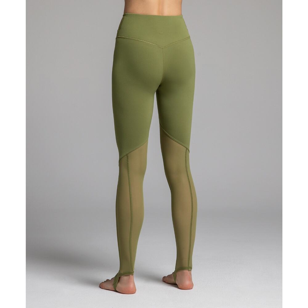 Lululemon Nulu Crisscross Mesh Stirrup Tight Green Leggings Sz 10 LW5ERXS - Picture 4 of 12